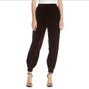 7 For All Mankind Velvet Joggers - Maroon -  Size Medium